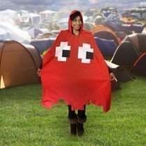 Retro Arcade Poncho - rot