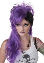 Retro Punk Langhaar Perücke lila