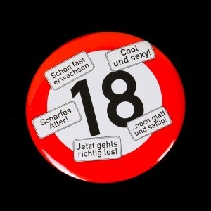 Riesen-Button Verkehrsschild 18
