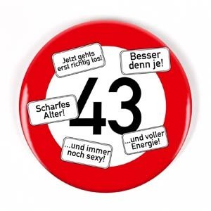 Riesen Button Verkehrsschild 43