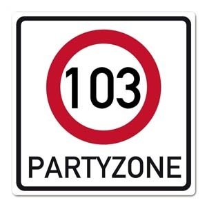 Riesiges PVC Verkehrsschild zu 103. Gebu