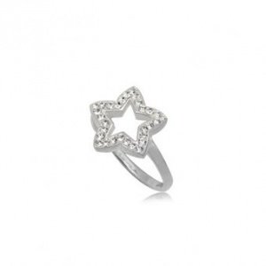 Ring Silber Crystal Star Silver