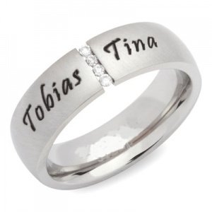 Ring Zirkonia mit Gravur 9182