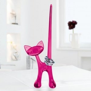 Ringhalter Miaou transparent pink