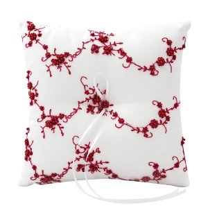 Ringkissen Burgund, bestickt