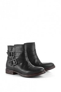 Robuster Leder Bootie + Schnallen