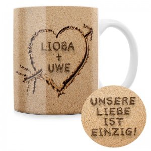Romantische Tasse *Herz im Sand*
