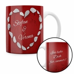 Rosenherz - personalisierte Tasse