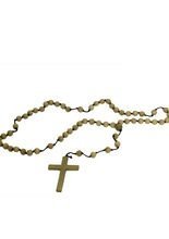 Rosenkranz Kreuz-Kette aus Holz braun