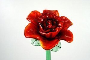 Rote Glasblume 50 cm