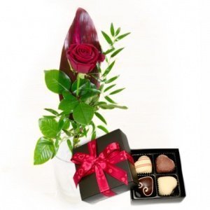 Rote Rose & Choco Heart