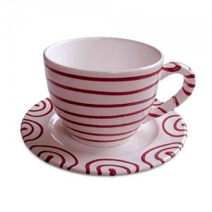 Rotgeflammt, Teetasse Maxima mit Unterte