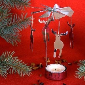 Rotierender Metall-Teelichthalter silber