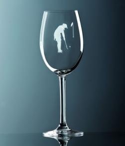 Rotwein Glas ""Golf Damen""