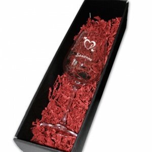 Rotweinglas in Geschenkverpackung