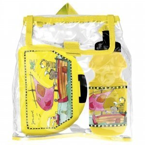 Rucksack mit Brotdose und Flasche