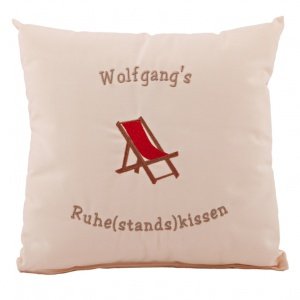 Ruhe(stands)kissen mit Bestickung