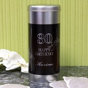 Runde Metalldose zum Geburtstag *Happy B