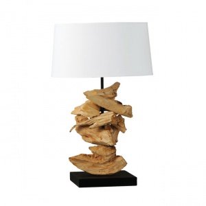 Runde Tischlampe Abuja weiß