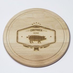 Rundes Brotzeitbrett mit Gravur