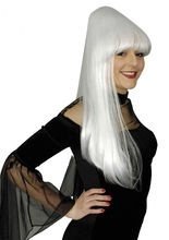 Sadia Halloween Perücke Hochfrisur weiß