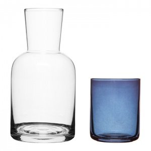 Sagaform Karaffe mit Glas Blau