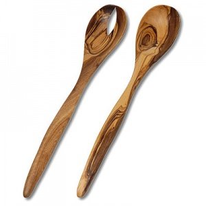 Salatbesteck Olivenholz modern 30cm Ital