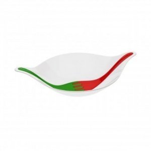 Salatschale mit Besteck Leaf L+ solid we