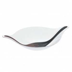 Salatschüssel mit Besteck Leaf XL schwar