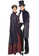 Samt-Cape mit Kragen Umhang schwarz