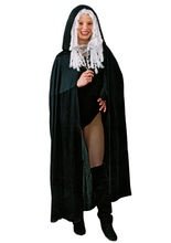 Samt-Umhang Kapuzen-Cape 165cm schwarz