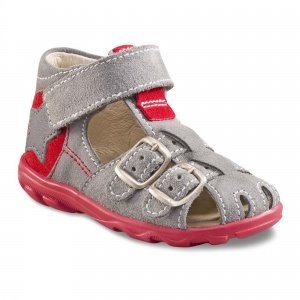 Sandale Velour/Glattleder, roc