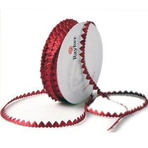 Satin-Bordüre Herz, 7 mm, 25 m, weinrot