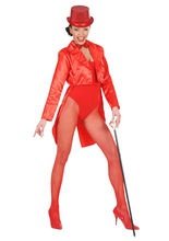 Satin-Frack für Damen Showgirl rot