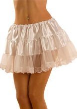 Satin Petticoat mit Spitze, weiss