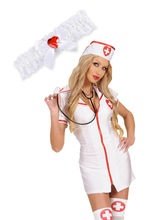 Satin Strumpfband Krankenschwester mit S