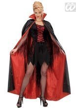 Satin-Umhang schwarz-rot