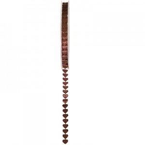 Satinband Herz, 8 mm, 5m, braun