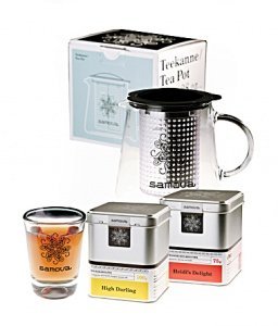 samova Tee-Set mit Teekanne Teeglas und Tee (1 Stück Set)
