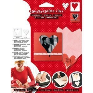 Schablone Karte und Herz