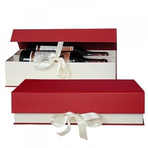 Schatulle mit Schleife für 2 Flaschen We