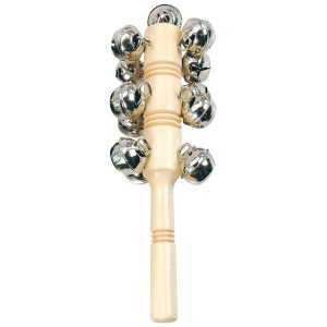 Schellenstab mit 13 Schellen aus Holz