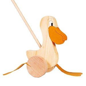 Schiebe-Tier ´Watschel Pelikan´ aus Holz