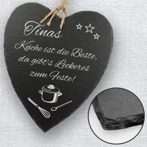 Schieferherz Küche - personalisiert