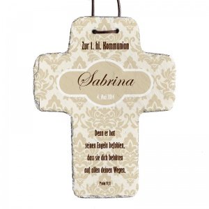 Schieferkreuz mit Name *Kommunion*