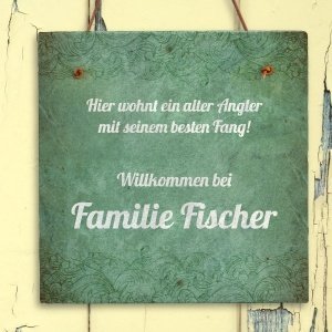 Schiefertafel für Angler mit witzig