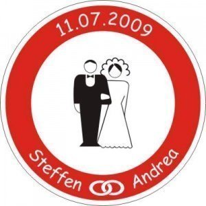 Schild Hochzeit