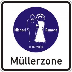 Schild Hochzeitszone