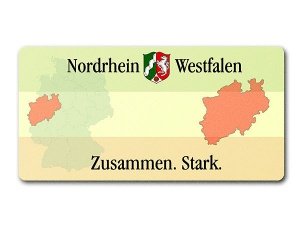 Schild als Geschenk- Bundesland NRW mit 