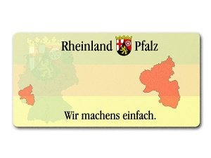 Schild als Geschenk - Bundesland Rheinla